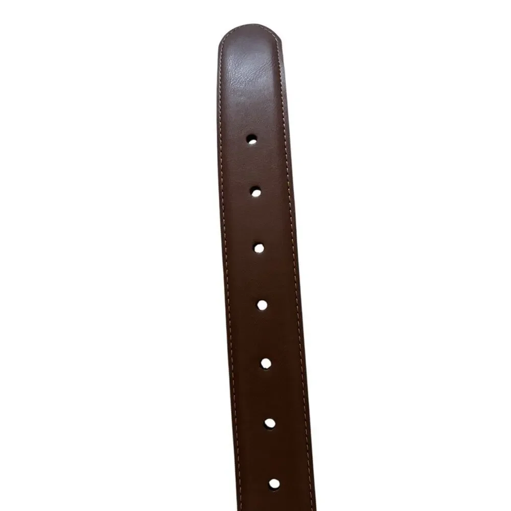 Columbia Synthetic Leather Top Leather Lining Belt 54 Brown NWT 17C002L4